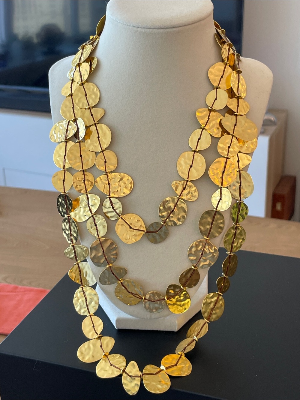 Zara Gold Coin Necklace Layered Statement Boho Resort Vacation Jewelry European